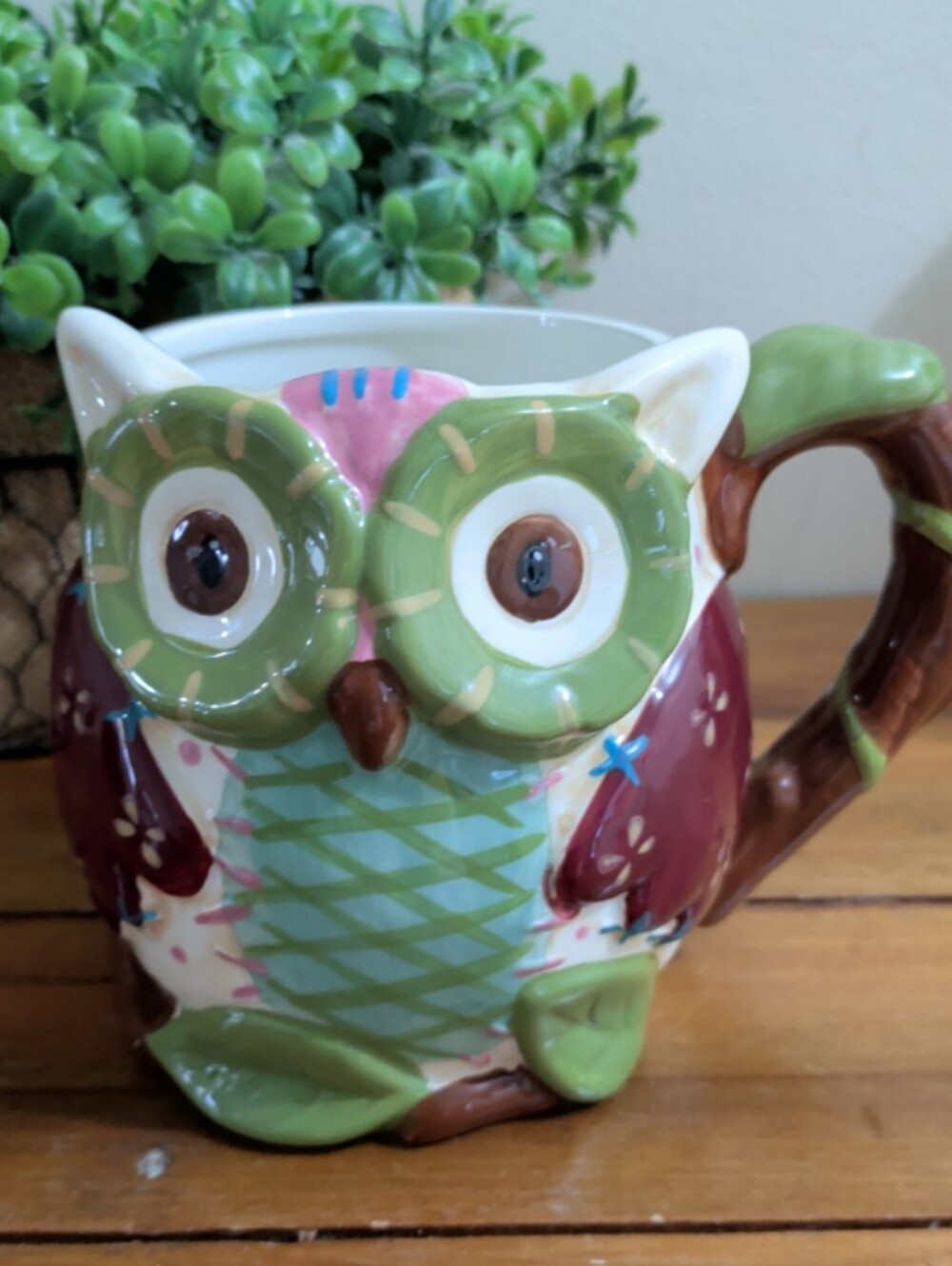 Pier 1 Imports Owl Coffee Mug Ceramic